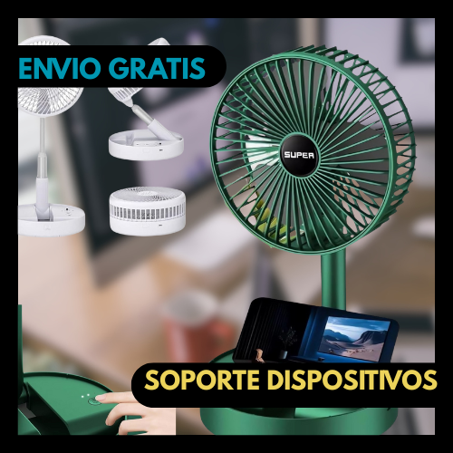 Mini Ventilador Plegable Telescópico Recargable 3-en-1™