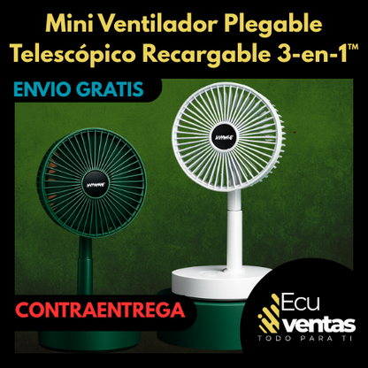 Mini Ventilador Plegable Telescópico Recargable 3-en-1™