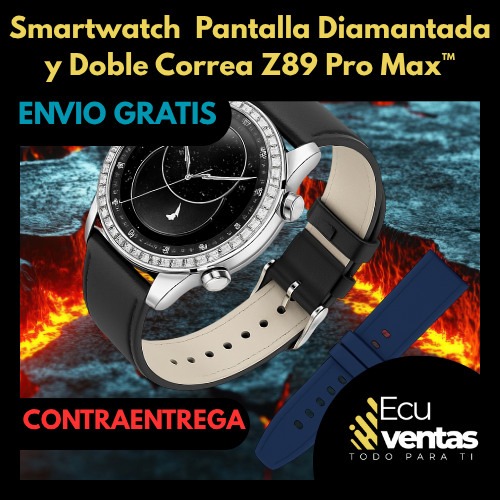 Smartwatch  Pantalla Diamantada y Doble Correa Z89 Pro Max™